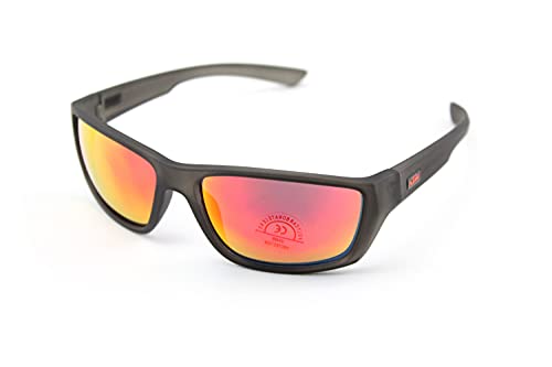 KTM - Gafas de ciclismo MOD.Factory de policarbonato negro con lentes naranjas espejadas