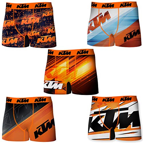 KTM T275-1 Boxer Microfibra (92% poliéster-8% Elastano) -Multicolor, Pack De 5 T275/1, L Hombres