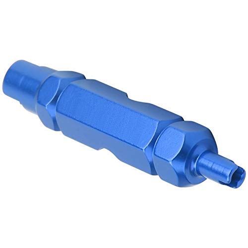 Kuuleyn Herramienta para Quitar núcleos de válvulas, Herramienta multifunción para Quitar núcleos de válvulas para Bicicletas Llave para boquillas de Gas Francesa de Estilo Americano(Azul)