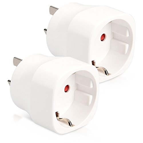 kwmobile 2X Adaptador de Viaje para Australia Tipo I - Adaptadores de Enchufe schuko - Conector para enchufes Argentina Nueva Zelanda China - Blanco