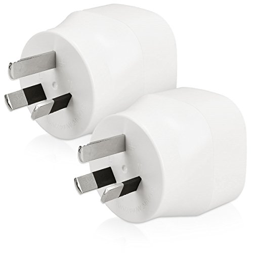 kwmobile 2X Adaptador de Viaje para Australia Tipo I - Adaptadores de Enchufe schuko - Conector para enchufes Argentina Nueva Zelanda China - Blanco