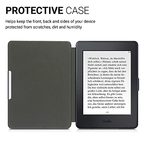 kwmobile Carcasa Compatible con Amazon Kindle Paperwhite - Funda para Libro electrónico con Solapa - Fondo Marino