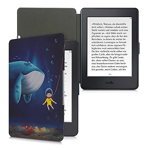 kwmobile Carcasa Compatible con Amazon Kindle Paperwhite - Funda para Libro electrónico con Solapa - Fondo Marino