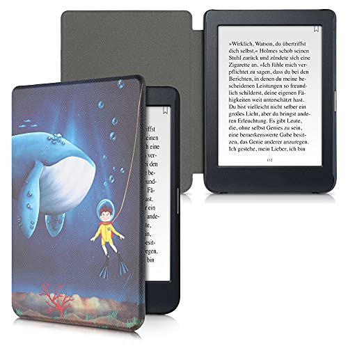 kwmobile Carcasa Compatible con Kobo Nia - Funda para Libro electrónico con Solapa - Fondo Marino