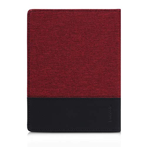 kwmobile Funda de e-Book Compatible con Kobo Aura H2O Edition 1 -Case de Cuero sintético Rojo Oscuro/Negro