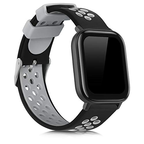 kwmobile Pulsera Compatible con Huami Amazfit GTS/GTS 2 / GTS 2e / GTS 3-2X Correa de TPU para Reloj Inteligente - Negro/Gris/Negro/Verde