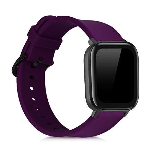 kwmobile Pulsera Compatible con Huami Amazfit GTS/GTS 2 / GTS 2e / GTS 3-2X Correa de TPU para Reloj Inteligente - Negro/Violeta