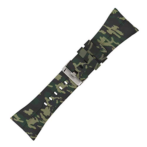 kwmobile Pulsera Compatible con Polar M400 / M430 - Brazalete de Silicona y TPU Camouflage Negro/Verde Claro/Verde Oscuro