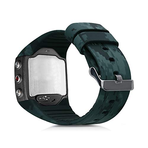 kwmobile Pulsera Compatible con Polar M400 / M430 - Brazalete de Silicona y TPU Motivo Camuflaje Verde Claro/Verde/Verde Oscuro