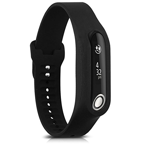 kwmobile Pulsera Compatible con Tomtom Touch - Brazalete de Silicona y TPU - Negro