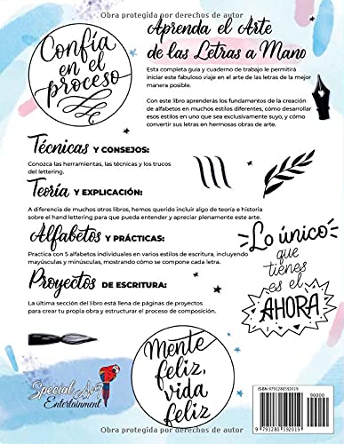 La Guía Definitiva de Caligrafía Moderna y Lettering a Mano para Principiantes: Una guía paso a paso y un libro de trabajo que incluyen teoría, ... y proyectos para aprender a dibujar letras