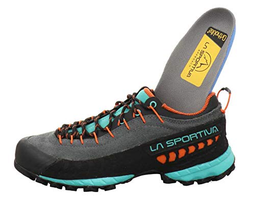 LA SPORTIVA TX4 Woman, Zapatillas de montaña Mujer, Carbon/Aqua, 37.5 EU