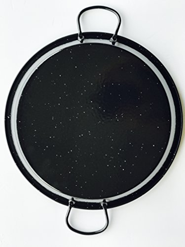 La Valenciana 10 cm Paella de Acero esmaltado, Black_Parent, Negro, 34 cm