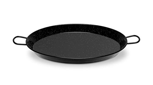 La Valenciana 10 cm Paella de Acero esmaltado, Black_Parent, Negro, 34 cm