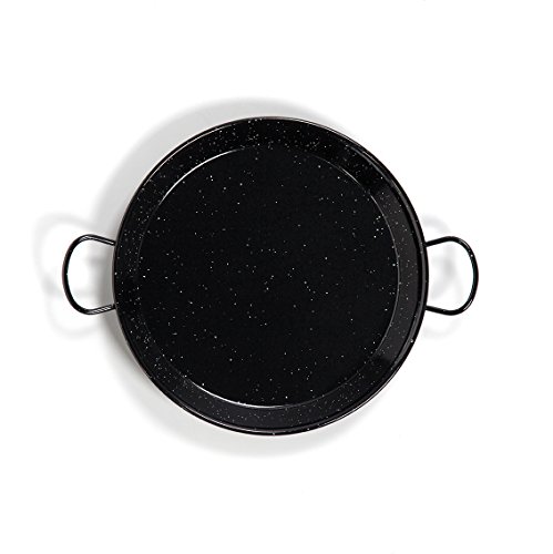 La Valenciana 10 cm Paella de Acero esmaltado, Black_Parent, Negro, 34 cm