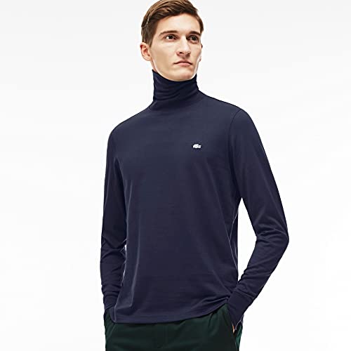 Lacoste UH6928 Camiseta con Cuello Vuelto, Marine, Medium para Hombre