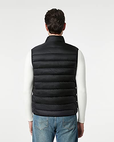 LAPASA Chaleco REPREVE® Acolchado Ligero Resistente al Agua para Hombre Plegable a Prueba de Viento M70 XL Negro (sin bolsillo en el pecho)