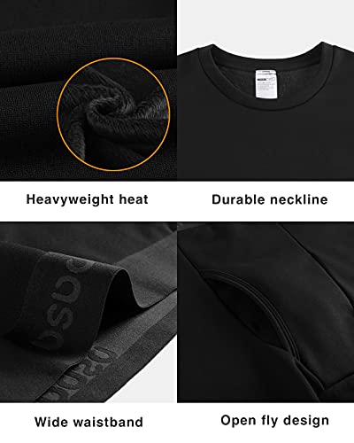 LAPASA Set de Ropa Térmica para Hombre Conjunto Térmico Invierno Camiseta Termica Extra Calido M24 XL Negro