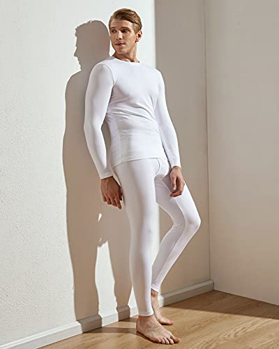 LAPASA Set de Ropa Térmica para Hombre Conjunto Térmico Invierno Camiseta Termica Ligero M11 XL Blanco