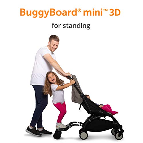 Lascal BuggyBoard Mini 3D Plataforma con ruedas para carrito infantil, accesorio para niños de 2 a 6 años (22 kg), compatible con casi todas las sillitas de paseo, rojo
