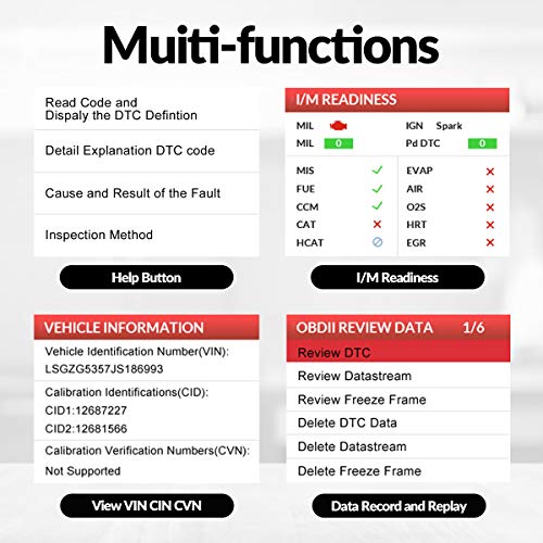 LAUNCH CR529 Interfaz de Diagnosis Code Reader OBD2 Lector y Apagado Luz de Error Motor Datos en Tiempo Real Emisiones Sensor O2 y Prueba EVAP