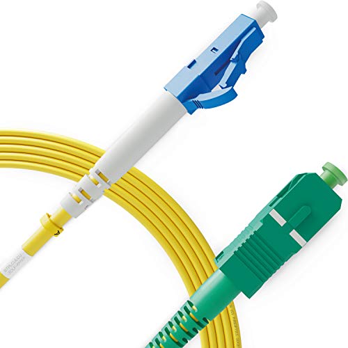 LC/UPC a SC/APC Latiguillo de Fibra Óptica monomodo - 1 Metro - 9/125um OS1 / 3.0mm LSZH (1 Unidad) - Beyondtech PureOptics Cable Series