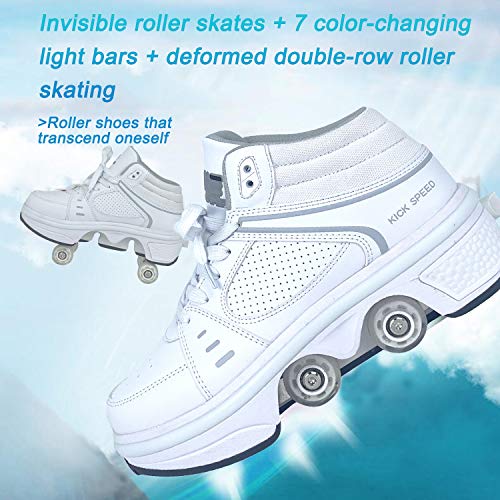 LDTXH Zapatos con Ruedas Zapatos Skate para Mujeres, Unisex Automática De Skate Zapatillas, Hombres, niños Zapatos con Ruedas para niños Zapatillas con Ruedas, para Principiantes,36