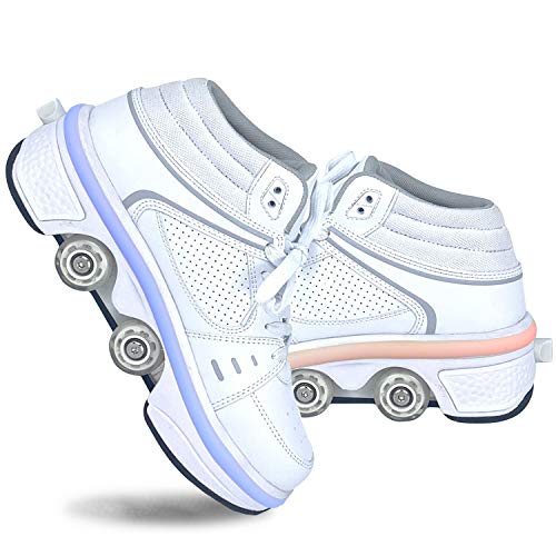 LDTXH Zapatos con Ruedas Zapatos Skate para Mujeres, Unisex Automática De Skate Zapatillas, Hombres, niños Zapatos con Ruedas para niños Zapatillas con Ruedas, para Principiantes,36