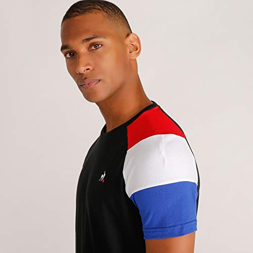 Le Coq Sportif ESS tee SS N°1 Camiseta, Hombre, Black/p.Rouge/N.o.w/Cobalt, S