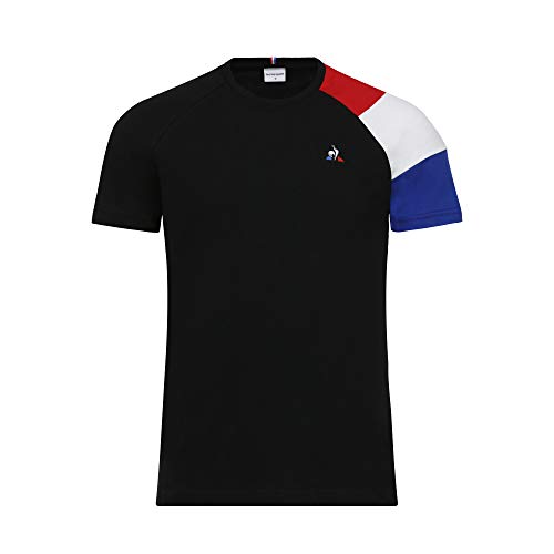 Le Coq Sportif ESS tee SS N°1 Camiseta, Hombre, Black/p.Rouge/N.o.w/Cobalt, S