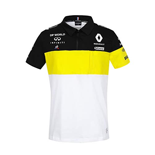 Le Coq Sportif Renault Polo SS M, Hombre, Optical White/EMP. Yellow, 2XL