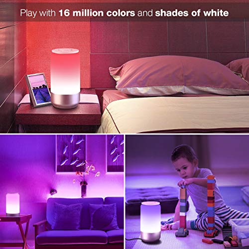 LE Lámpara de Mesa WiFi Inteligente, Lámpara de Noche WiFi, RGB Blanco Regulable (2000K - 6000K), Luz Nocturna WiFi Táctil Compatible con Alexa y Google Assistant, Ideal para Descansar, Leer y etc