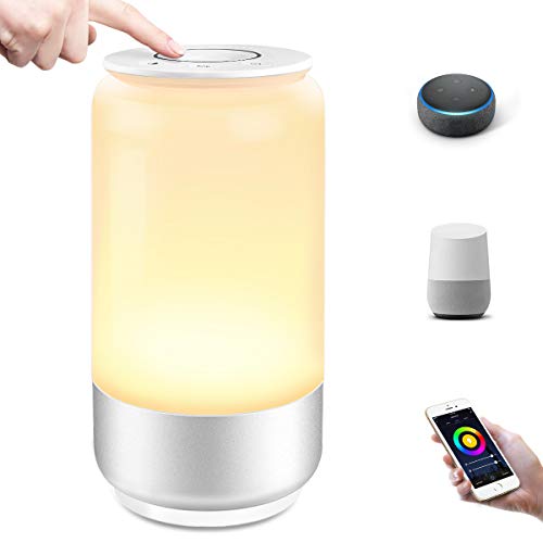 LE Lámpara de Mesa WiFi Inteligente, Lámpara de Noche WiFi, RGB Blanco Regulable (2000K - 6000K), Luz Nocturna WiFi Táctil Compatible con Alexa y Google Assistant, Ideal para Descansar, Leer y etc