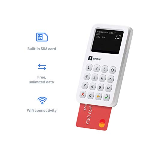 Lector para cobros con tarjeta con wifi y 3G de SumUp: Acepte tarjetas con chip y PIN, pagos contactless, Google Pay y Apple Pay; todo con un dispositivo independiente