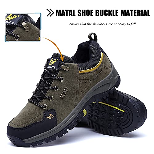 LECYGNB Zapatillas de Trekking Hombre Impermeable Zapatillas de Senderismo Al Aire Libre Botas de Montaña Zapatillas de Camping Antideslizantes Sneakers Verde 42