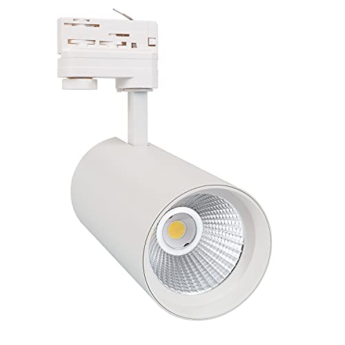 LEDKIA LIGHTING Foco LED New d'Angelo Blanco 30W (CRI 90) LIFUD para Carril Trifásico Blanco Frío 5500K - 6000K