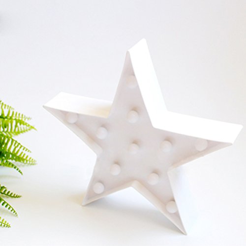 Ledmomo - Lámpara de noche de 11 luces LED con forma de estrella, funciona con pilas, para decoración de Navidad, bodas o fiestas