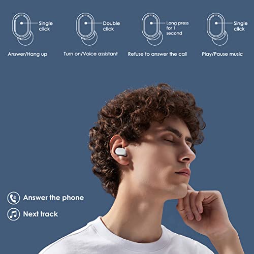 Leelbox Xiaomi Redmi Airdots 2 Auriculares Inalámbricos, Bluetooth 5.0 Auriculares Inalámbricos Xiaomi, Wireless Earbuds Auriculares Estéreos Manos Libres con Micrófono, Anti-transpiración IPX4