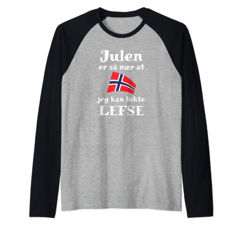 Lefse noruega Julen Camiseta Manga Raglan