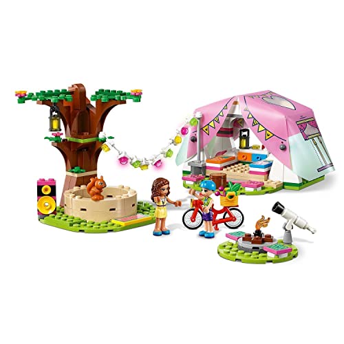 LEGO 41392 Friends Glamping en la Naturaleza, Juguete de Construcción para Niños, Camping con Mini Muñecas y Tienda de Campaña