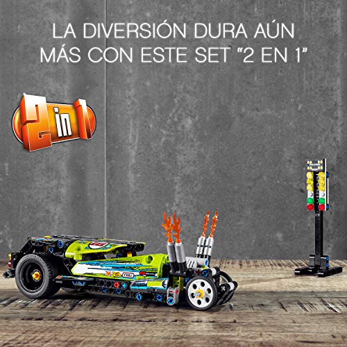 LEGO 42103 Technic Dragster Convertible 2 en 1, Coche de Juguete para Construir para Niños +7 años