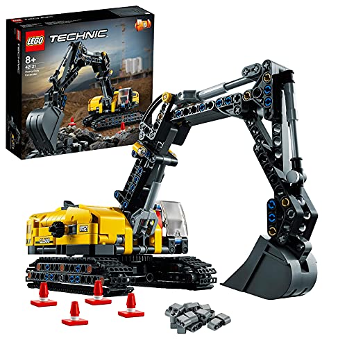 LEGO 42121 Technic Excavadora Pesada a Tractor, Modelo 2 en 1, Juguete de Construcción de Vehículos para Niños 8 Años