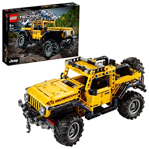 LEGO 42122 Technic Jeep Wrangler, Coche de Juguete 4x4, Set de Construcción de Vehículo Todoterreno