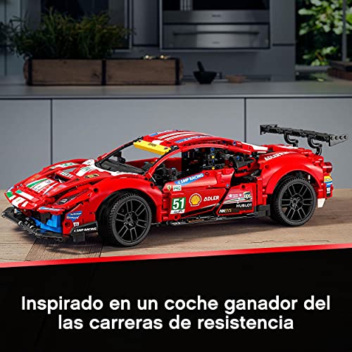 LEGO 42125 Technic Ferrari 488 GTE “AF Corse #51" Modelo de Coche de Carreras Exclusivo, Set de Construcción para Adultos