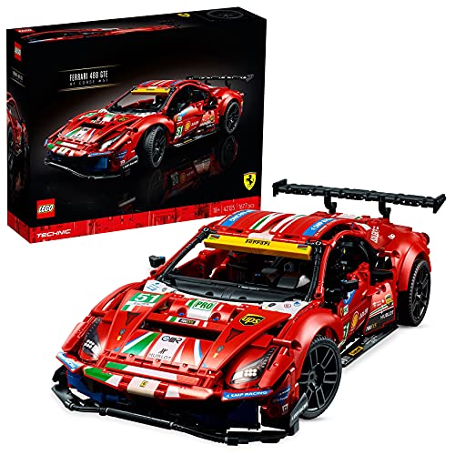 LEGO 42125 Technic Ferrari 488 GTE “AF Corse #51" Modelo de Coche de Carreras Exclusivo, Set de Construcción para Adultos