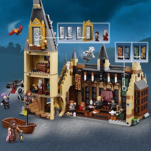 LEGO 75954 Harry Potter Gran Comedor de Hogwarts, Juguete de Construcción con Torre de 4 Plantas, una Bote y 10 Mini Figuras