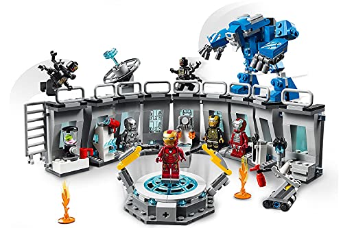 LEGO 76125 Super Heroes Iron Man: Sala de Armaduras, Juguete de Construcción con Colección de Trajes de Combate de Tony Stark