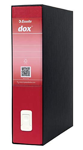 Leitz D26211 - Archivador de Palanca DOX con Caja Folio (28,5X35 cm) Color Negro, Rojo
