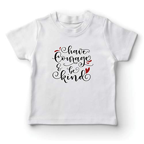 lepni.me Camiseta para Niño/Niña Tenga Valor Sea Amable Motivación Equipo de la Cotización de la Fe (5-6 Years Blanco Multicolor)