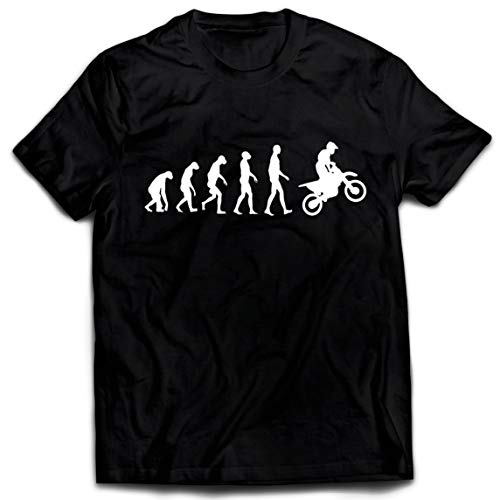 lepni.me Camisetas Hombre Evolución del Motocross Equipo de Moto Ropa de Carreras Todoterreno (Medium Negro Blanco)